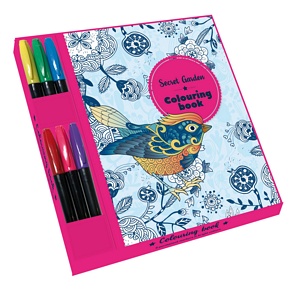 Colouring Box Set with 6 Markers ? Secret Garden